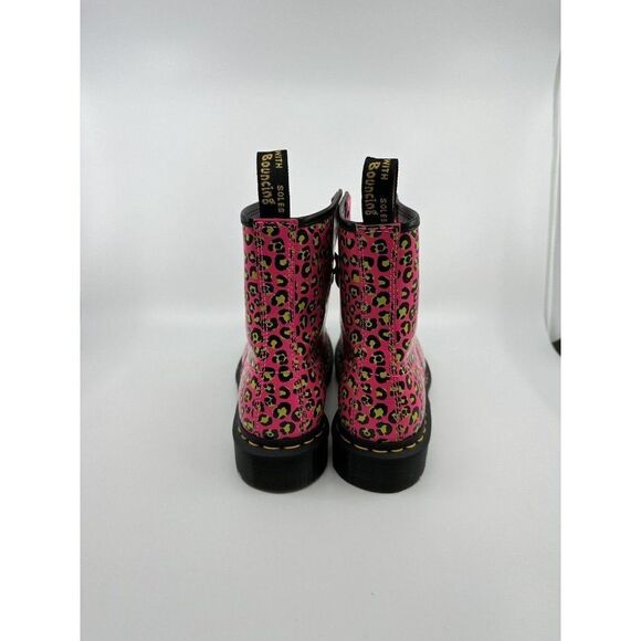 Dr Martens Boots Women's Size 8 Pink 1460 Leopard Smooth Leather Animal Print - Picture 5 of 5